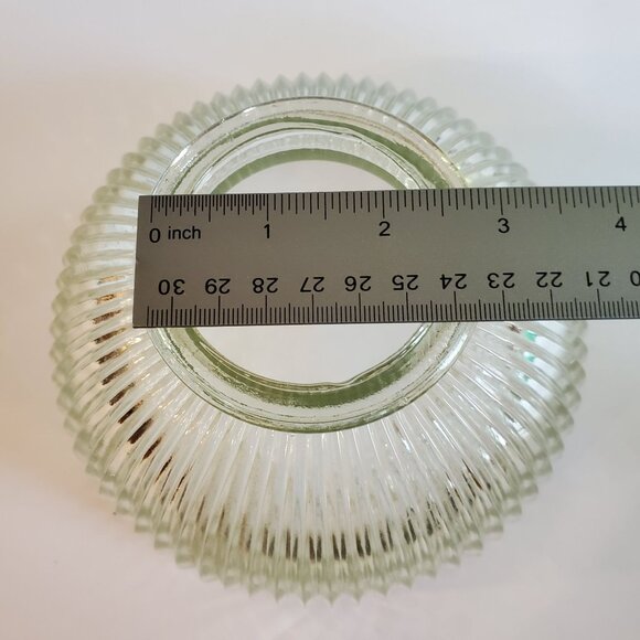 Vintage Holophane Bell Shaped Lamp Light Shade Clear Glass Ribbed Pattern - Picture 5 of 8
